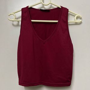 Maroon Sleeveless Tank Top