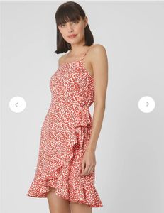 Red Floral Spaghetti Strap Dress