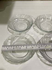 Set of 4 Clear Glass Dessert Bowls