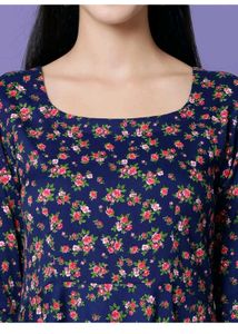 Elegant Navy Floral Maxi Dress