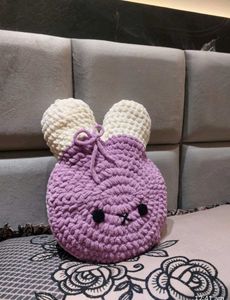 Handmade Crochet Bunny Pillow (Soft Plush Cushion)