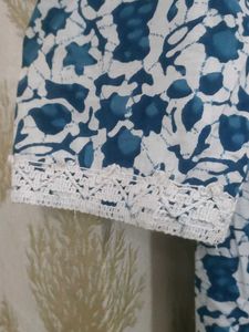 Blue Floral Print Kurta