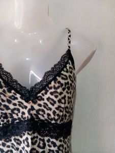 Leopard Print Lace Slip Dress