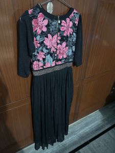 Elegant Black Floral Dress
