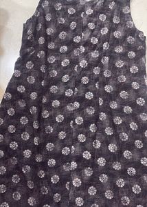 Black Floral Print Sleeveless Dress