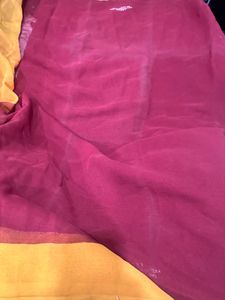 Elegant Maroon &amp; Gold Border Saree