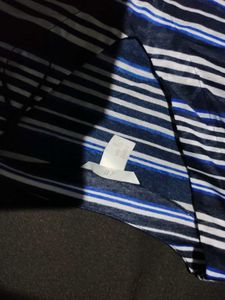 H&amp;M Blue Striped V-Neck Dress