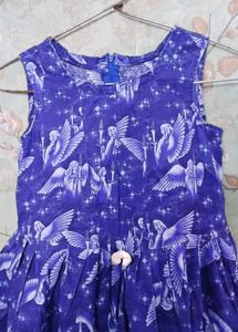 Blue Floral Print Fit &amp; Flare Dress