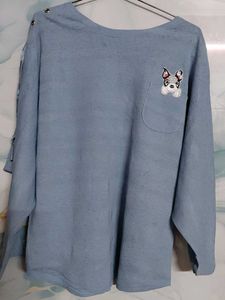 Cute Embroidered Blue Top