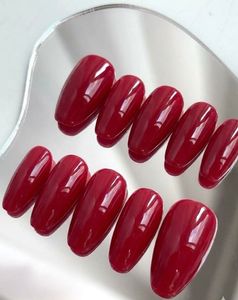 Glossy Red Press-On Nails