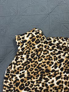 Leopard Print Turtleneck Top