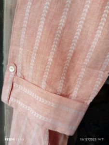Classic Collar Design Peach Pink Kurti