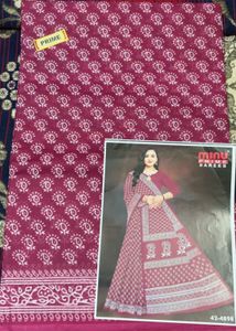 Beautiful Pink Cotton Saree