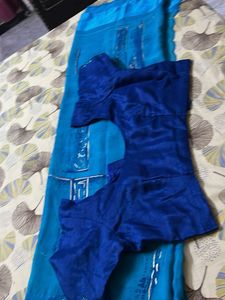 Beautiful Blue Saree with Blouse