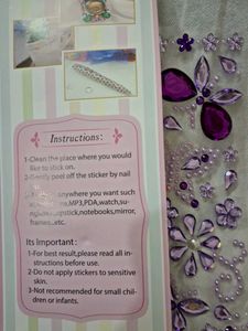 Whimsical Purple Rhinestone Sticker Sheet