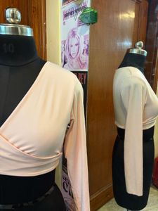 Pink Long Sleeve Crop Top