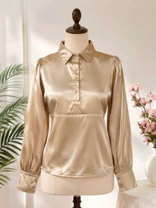 Elegant Satin Button-Up Shirt