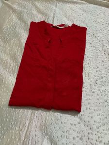 Red button up shirt