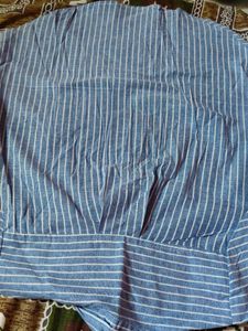 Blue Striped Button-Up Shirt