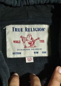 True Religion Men's Black Zip-Up Hoodie