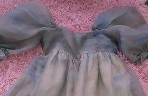 Puff Sleeve Square Neck Dress