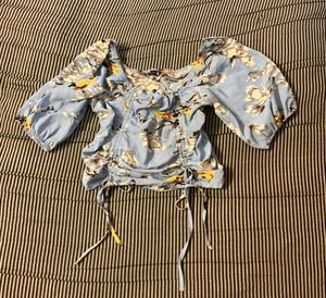 Floral Ruched Front Top