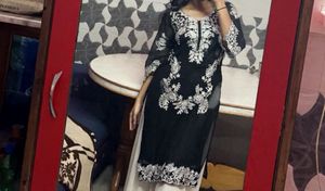 🖤Elegant Black Embroidered Kurta Set