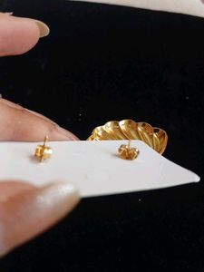 Elegant Gold-Tone Swirl Earrings
