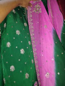 Embroidered Green Salwar Kameez Set