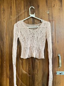 Sheer Knit Long Sleeve Top
