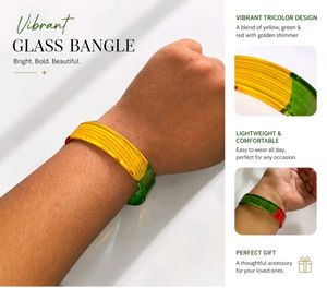 Vibrant Tricolor Glass Bangle