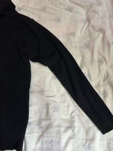 Black Turtleneck Ribbed Sweater