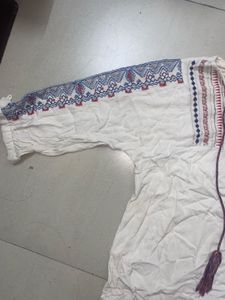 Short White Kurti Top