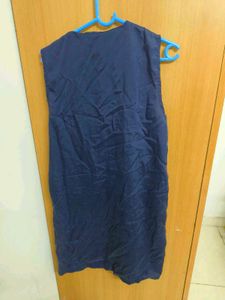 Navy Blue Sleeveless Blazer Top