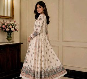Elegant Printed Anarkali SuitSet with Duppatta