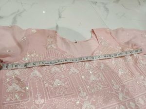 Elegant Embroidered Pink Kurta Set XL
