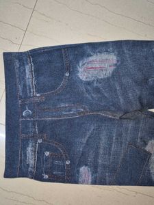 Hand-Painted Patch Jeggings.