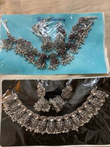 Oxidised Silver Afghani Jewellery Set