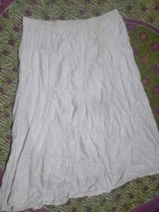 White Embroidered Tiered Maxi Skirt