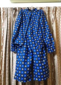 Polyester Blue Floral Print Co-ord Set