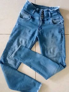 Sparkly High-Waisted Denim Jeans
