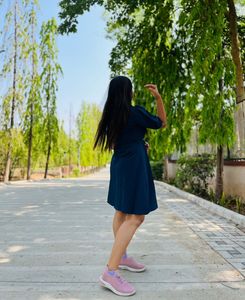 Chic Teal Button-Up Dress