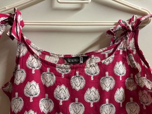 Stylish Pink Printed Cotton Kurti