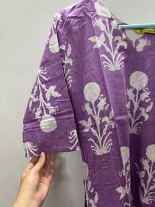 combo for 2 cotton Purple Floral Print Kurta