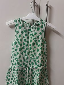 Cute Green Floral Print Mini Dress