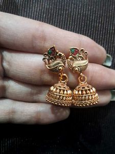 Traditional Peacock Jhumka Earrings