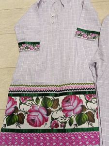 Collar Top Bottom Set Purple