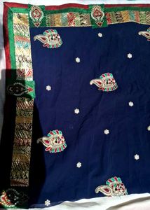 Designer Navy Blue Saree