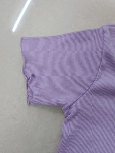 Purple Tie-Front Top