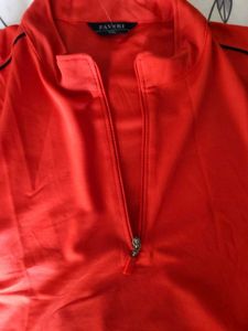 Coral Short Sleeve Quarter Zip Polo T-Shirt